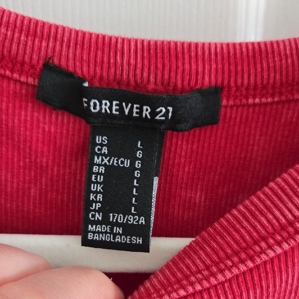 Forever 21 Ribbed Red Top - Picture 2 of 2